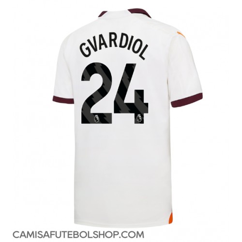 Camisa de time de futebol Manchester City Josko Gvardiol #24 Replicas 2º Equipamento 2023-24 Manga Curta